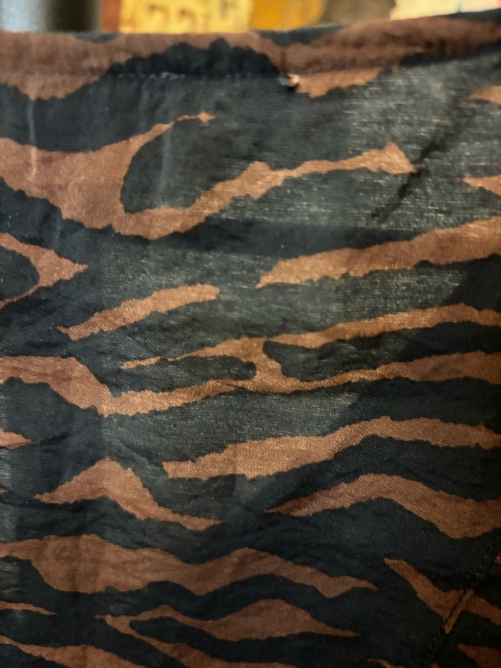 Madewell Brown and Black Tiger-Print V-Neck Mini Dress - Picture 7 of 8
